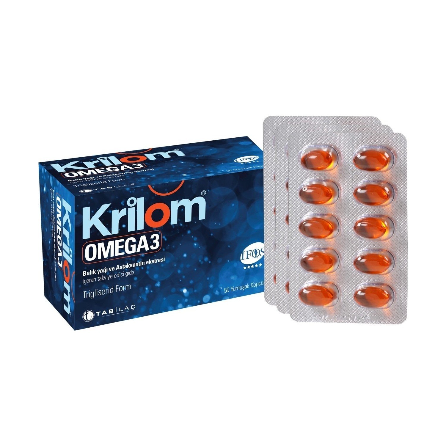 Tab İlaç - Krilom Omega-3 50 Yumuşak Kapsül 8680133000317 | Fiyatı Özellikleri ve Faydaları